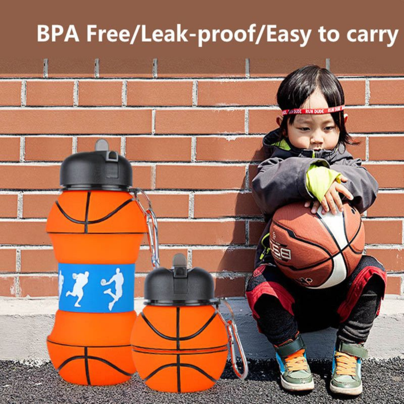 Silicon Football Collapsible Leakproof Water Bottle - Image 3