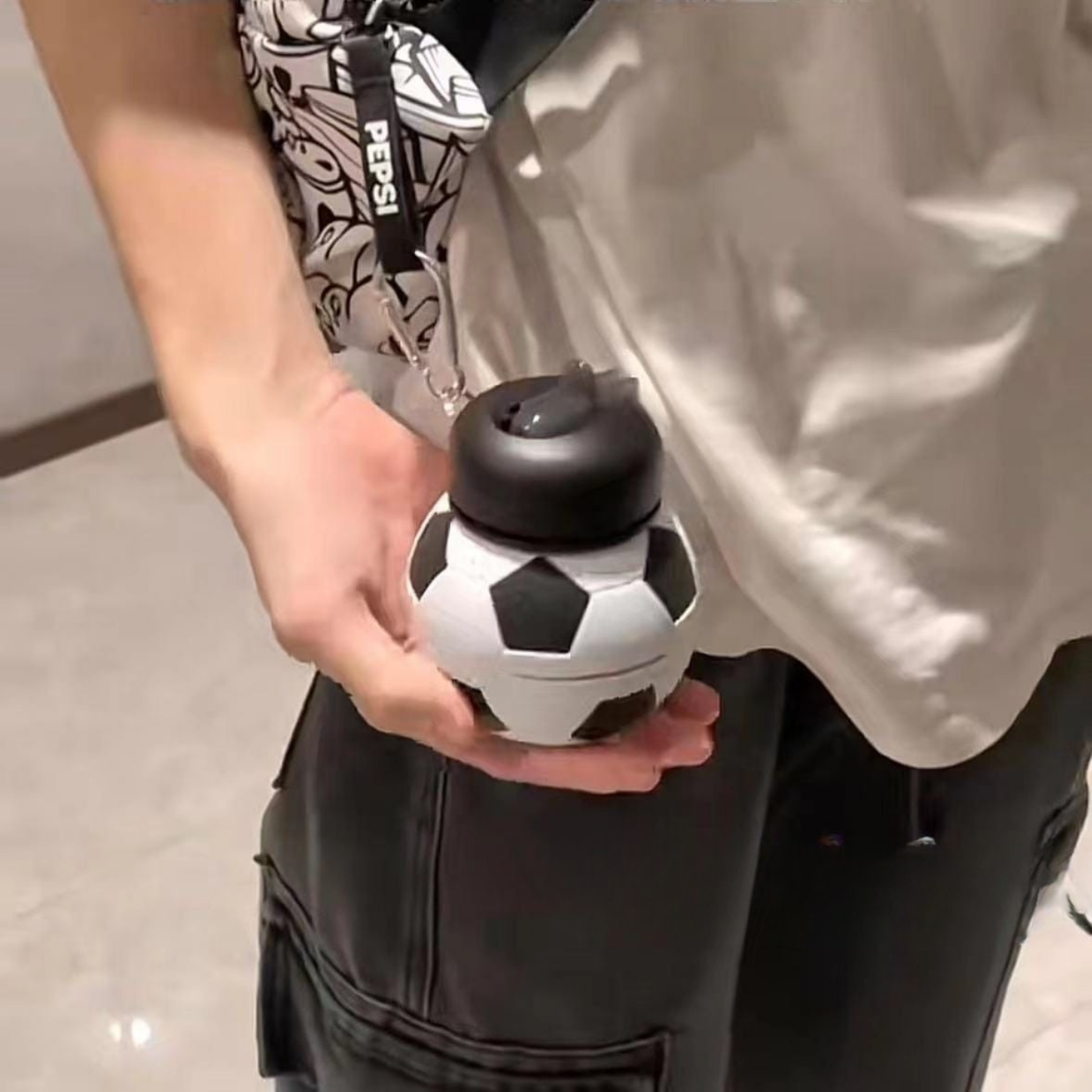 Silicon Football Collapsible Leakproof Water Bottle - Image 7